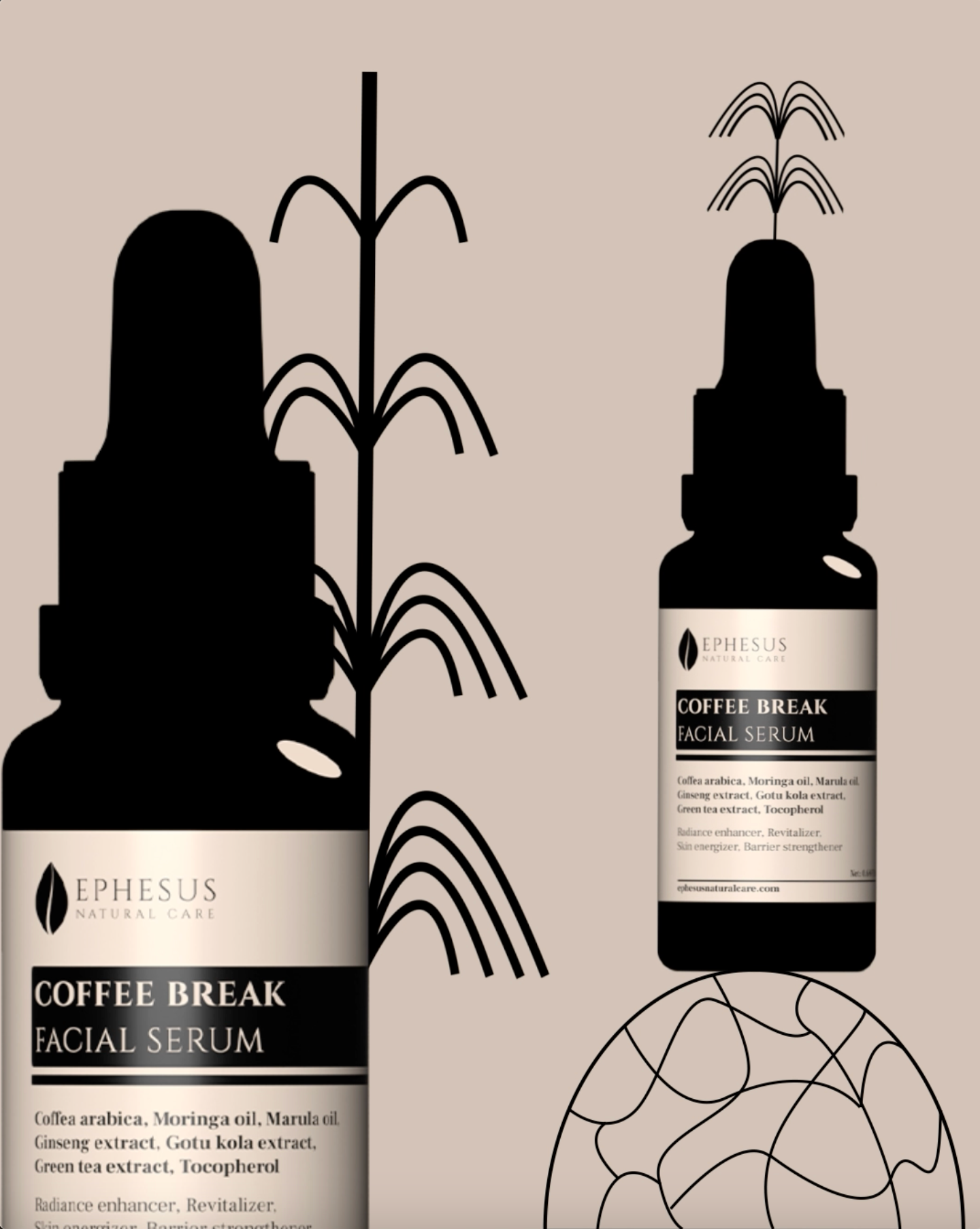 Coffe Break Facial Serum, yüz yogası, yüz bakımı için yüz serumu