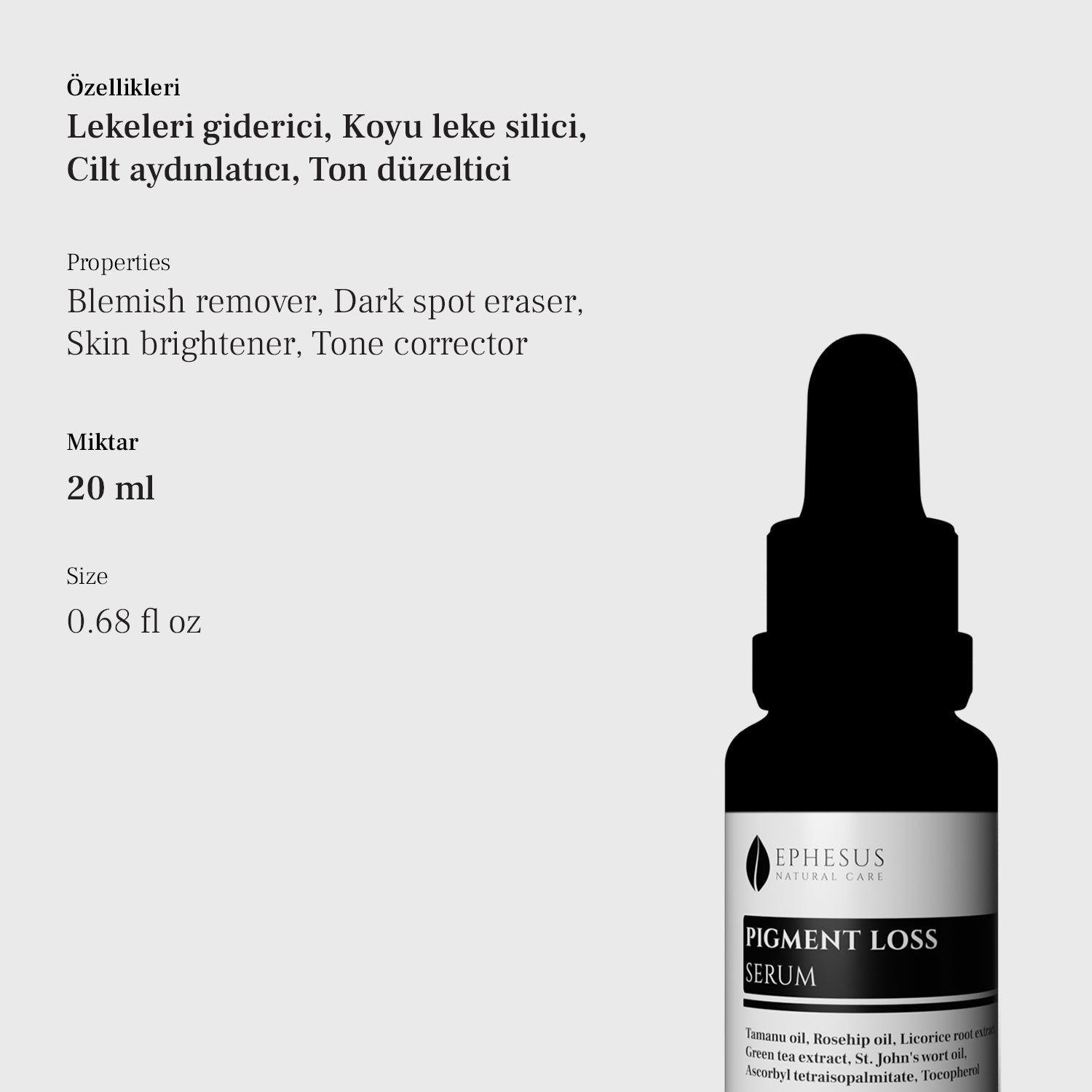 Leke Karşıtı ve Ton Dengeleyici Serum - Ephesus Natural Care