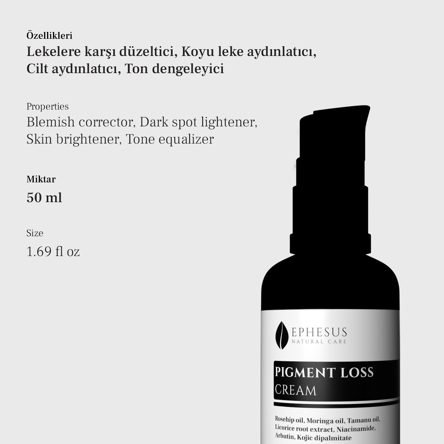 Leke Karşıtı ve Ton Dengeleyici Krem - Ephesus Natural Care