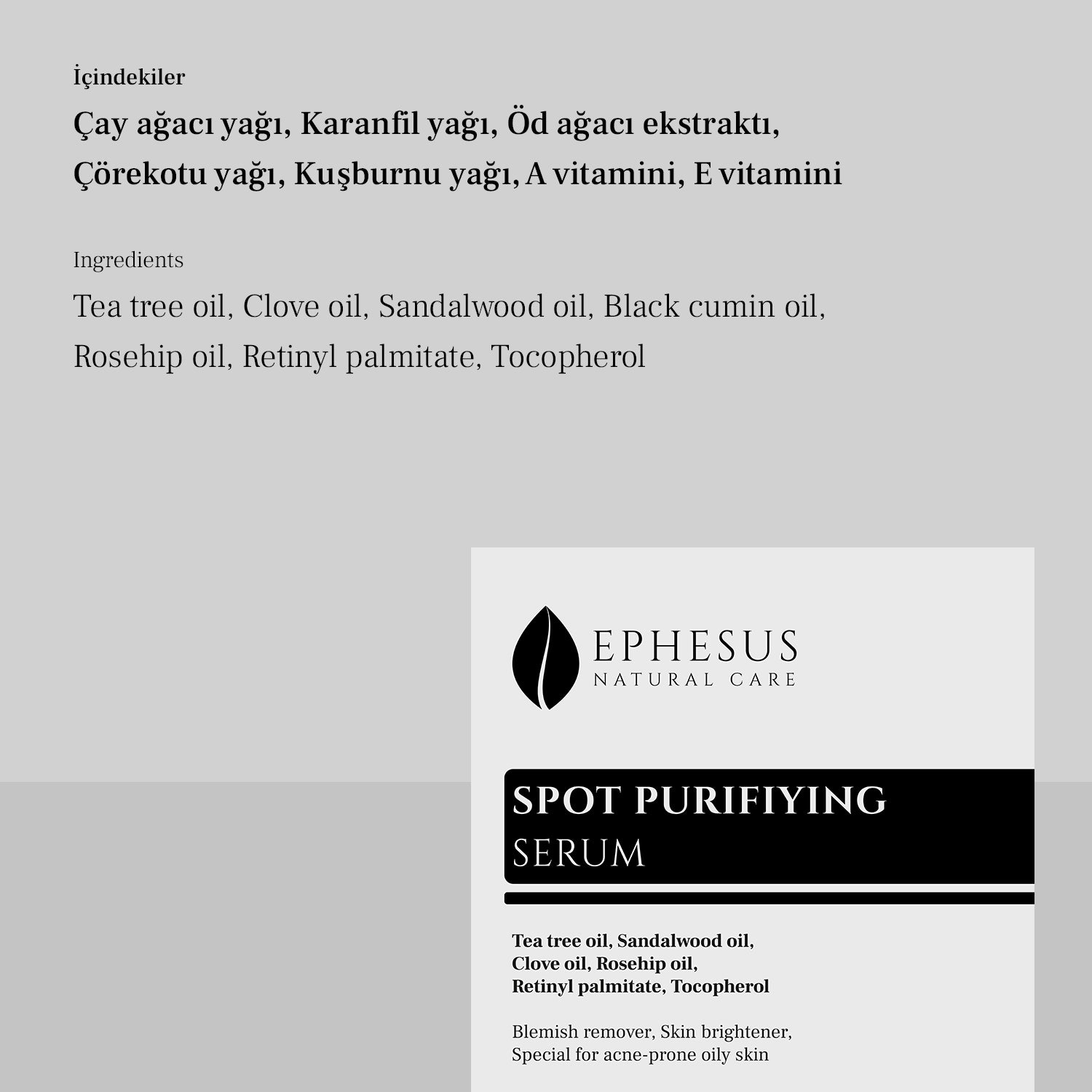 Akne ve Sivilce Karşıtı Yüz Serumu – Ephesus Natural Care